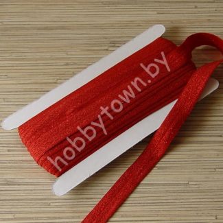 Тесьма эластичная с люрексом 15 мм (цв.красный) 1 м